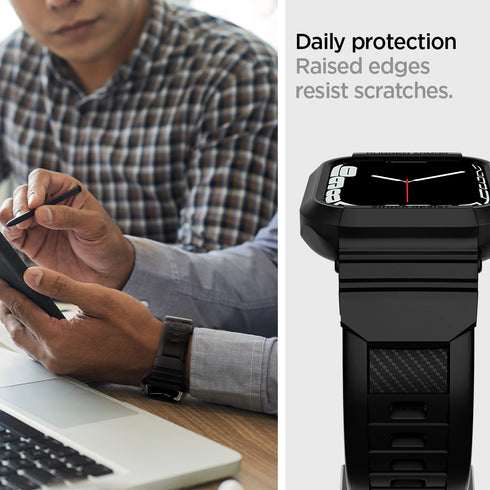 Spigen כיסוי+רצועה ל-Apple Watch Series (45mm / 44mm) – Rugged Armor Pro